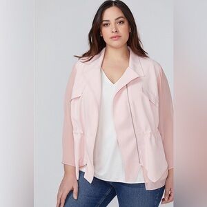 LB Peach Jacket Chiffon Sleeves & Hem